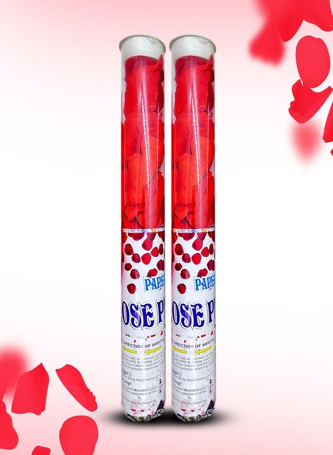 Untumble Party Poppers with Rose Petal Confetti, Pack of 2 for all Celebrations Birthday, Anniversary, Surprise Party Celebartion Popper with Rose Petals (Pack of 2) - Image 1